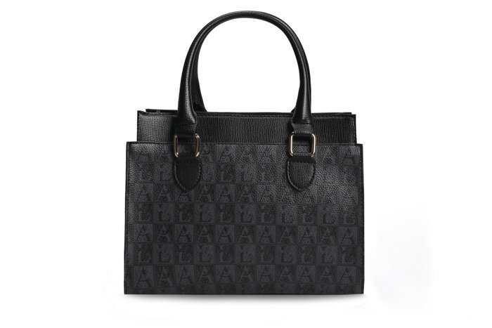 Lucky Bees 1281 Bolso de mano de piel de polivinilo para mujer, negro